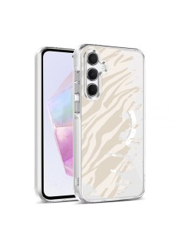 Husa pentru Samsung Galaxy A16, Atasare Magnetica, MagSafe, Pattern Skin 10, Clear