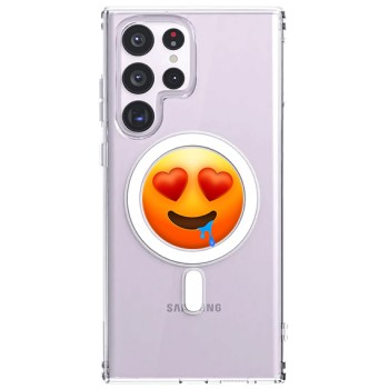 Husa personalizata Samsung Galaxy S23 Ultra, MagSafe Atasare Magnetica, Drooling Face With Heart Eyes