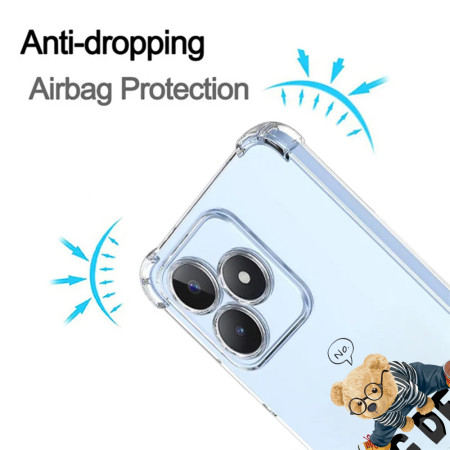 Husa Antisoc pentru Realme C51, AirBag No Big Deal, Clear