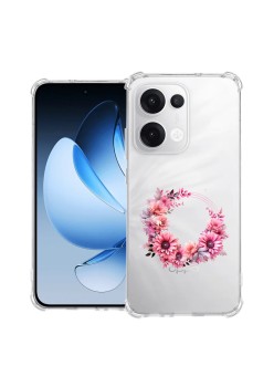 Husa Antisoc pentru Oppo Reno13, AirBag, Pink wreath 1, Clear 