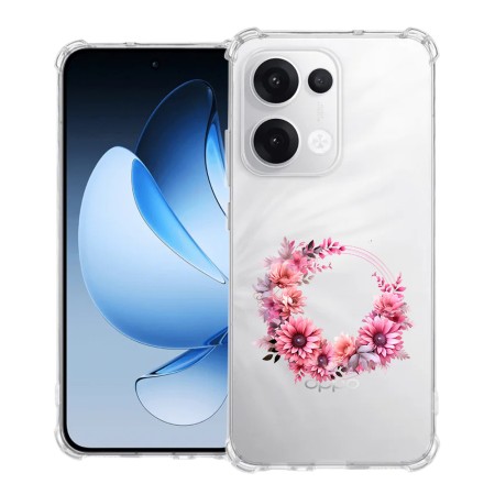 Husa Antisoc pentru Oppo Reno13, AirBag, Pink wreath 1, Clear 