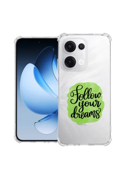 Husa Antisoc pentru Oppo Reno13, AirBag PRO, Clear, Follow Your Dreams