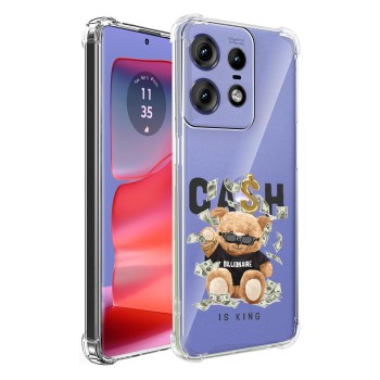 Husa Antisoc pentru Motorola Edge 50 Pro - Protectie TPU AirBag Transparenta Cash is king