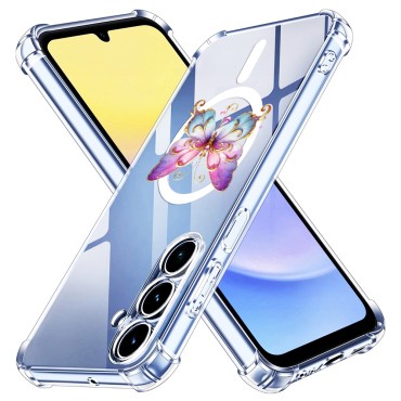 Husa Antisoc pentru Samsung Galaxy A16 - AirBag Magsafe, 4 Colțuri Ranforsate, C30 - Butterflies