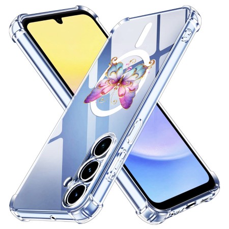 Husa Antisoc pentru Samsung Galaxy A15 - AirBag Magsafe, 4 Colțuri Ranforsate, C30 - Butterflies