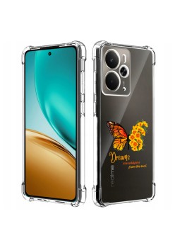 Husa Antisoc pentru Realme 14 / Realme 14T - AirBag TPU, Colțuri Ranforsate- Butterfly Galben 