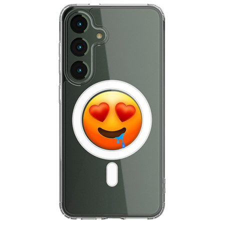 Husa personalizata Samsung Galaxy S24, MagSafe Atasare Magnetica, Drooling Face With Heart Eyes