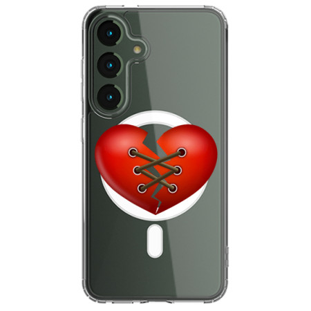Husa personalizata Samsung Galaxy S24, MagSafe Atasare Magnetica, Stitched Heart