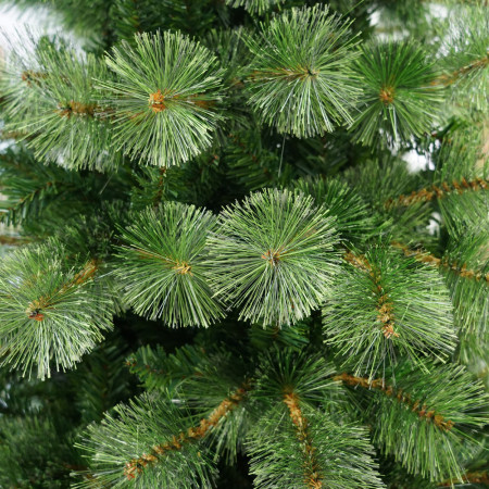 Brad artificial  tip pin Premium de Craciun 2,4 m, interior/exterior, 1420 ramurii, suport metalic inclus, Verde