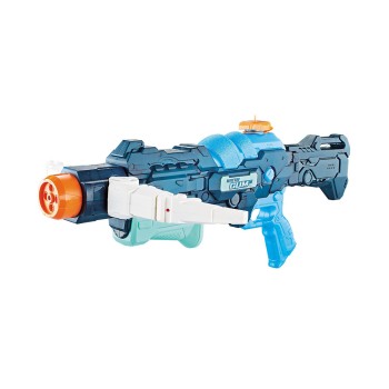 Pistol cu Apa pentru Copii, +6 Ani, Rezervor 700 ml, 4 Moduri de Stropire, Raza 8m, din Plastic, Albastru
