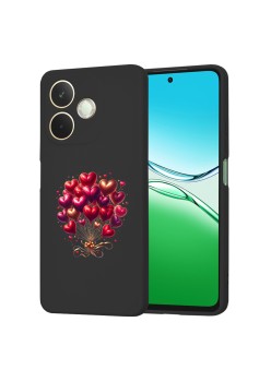 Husa pentru Oppo A5 Pro 4G / A5 Pro 5G, Microfibra in interior, Catifea Matt, Negru 18, Balloons