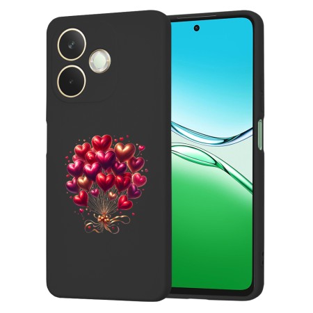 Husa pentru Oppo A5 Pro 4G / A5 Pro 5G, Microfibra in interior, Catifea Matt, Negru 18, Balloons