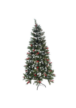 Brad Artificial Decorat Sectionat pentru Perete/ Colt de Craciun verde, 1.80 m inaltime, Diametru Inferior 95 cm, Interior/ Exterior