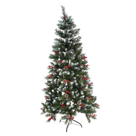 Brad Artificial Decorat Sectionat pentru Perete/ Colt de Craciun verde, 1.80 m inaltime, Diametru Inferior 95 cm, Interior/ Exterior