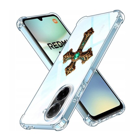 Husa Antisoc pentru Xiaomi Redmi A5 4G - AirBag TPU, Colțuri Ranforsate - Cross Smarald