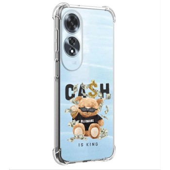 Husa Antisoc pentru Oppo A60, AirBag PRO, Transparent, Cash is king  