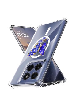 Husa Antisoc pentru Motorola Edge 60 / Edge 60 Fusion AirBag TPU, Colțuri Ranforsate- Butterfly Albastru