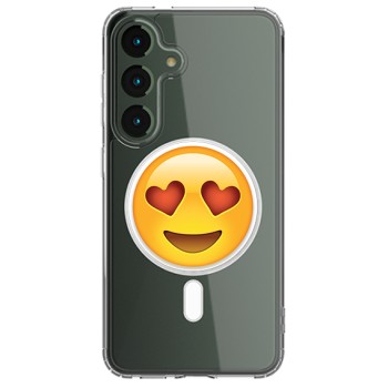 Husa personalizata Samsung Galaxy S24, MagSafe Atasare Magnetica, Emoji Love Smile