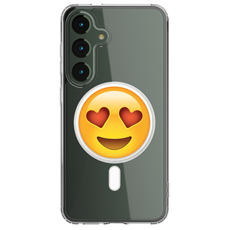 Husa personalizata Samsung Galaxy S24, MagSafe Atasare Magnetica, Emoji Love Smile