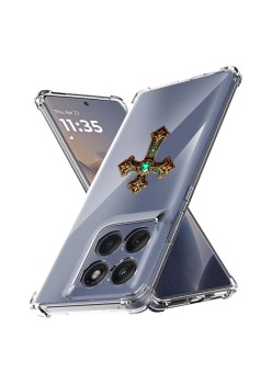 Husa Antisoc pentru Motorola Edge 60 / Edge 60 Fusion - AirBag TPU, Colțuri Ranforsate - Cross Smarald