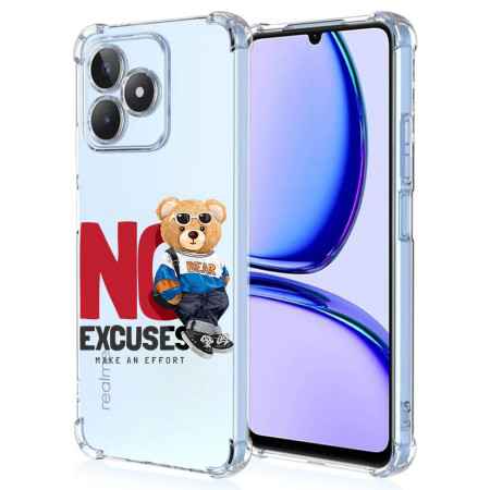 Husa Antisoc pentru Realme C51, AirBag No Excuses, Clear