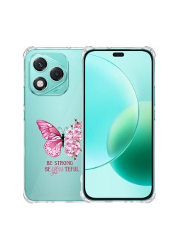 Husa Antisoc pentru Honor 400 Lite - AirBag TPU, Colțuri Ranforsate- Butterfly Roz 