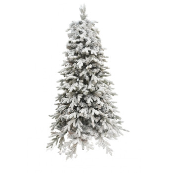 Brad Artificial Pulverizat complet alb-tip zapada de Craciun, 1.8 m, Interior/ Exterior, Bogat 512 ramuri, Verde