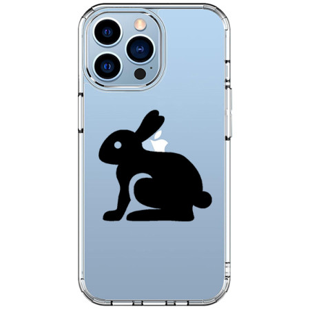 Husa personalizata Apple iPhone 15 Pro, Black Bunny