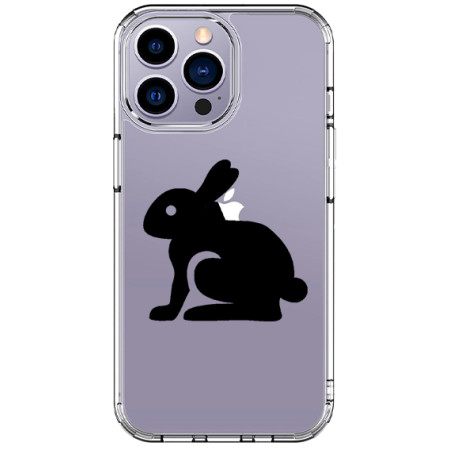 Husa personalizata Apple iPhone 15 Pro, Black Bunny