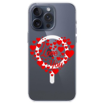 Husa personalizata Apple iPhone 15 Pro, MagSafe, I Love You