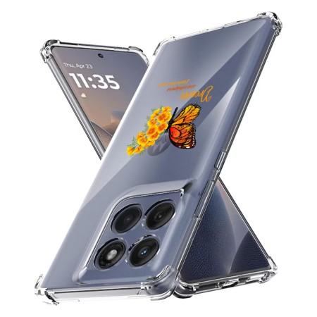 Husa Antisoc pentru Motorola Edge 60 / Edge 60 Fusion - AirBag TPU, Colțuri Ranforsate- Butterfly Galben 