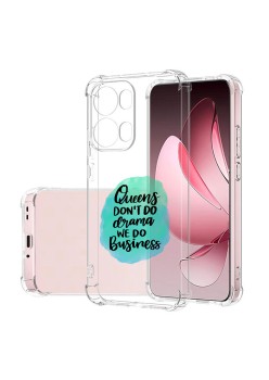 Husa Antisoc pentru Oppo Reno13 Pro, AirBag PRO, Clear, Queens Don't Do Drama We Do Business 