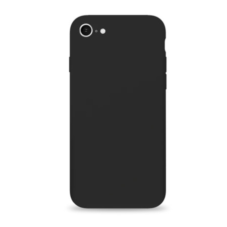 Husa Silicon pentru Apple iPhone 7, Soft Matt, Protectie Camera Foto, Negru