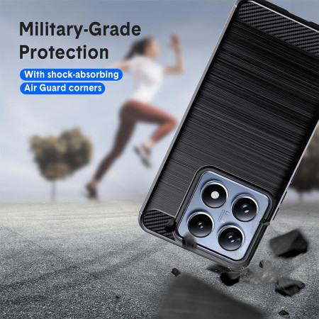 Husa Carbon pentru Xiaomi 14T, Tech Protects Anti-Soc, Black