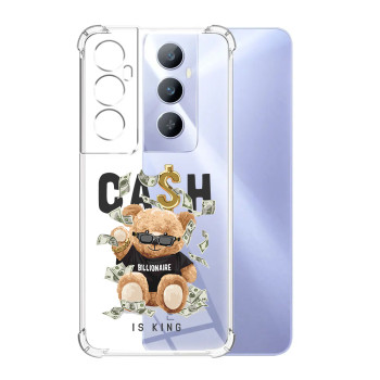 Husa Antisoc pentru Realme C65, AirBag PRO, Protectie Completa, Design Transparent, Cash is king  