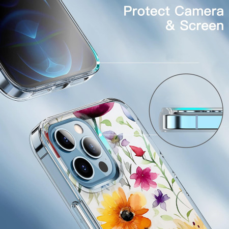 Husa personalizata pentru Apple iPhone 13 Pro Max, MagSafe Atasare Magnetica, Antisoc, Model Floral 1