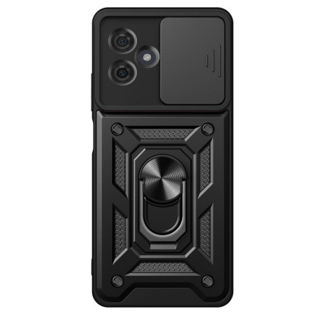 Husa telefon compatibila Motorola Moto G54, Slide & Snap Premium, Magnetic Ring Holder, Negru