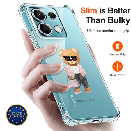 Husa Antisoc pentru Xiaomi Redmi Note 14S - AirBag TPU, Colțuri Ranforsate - Working Girl