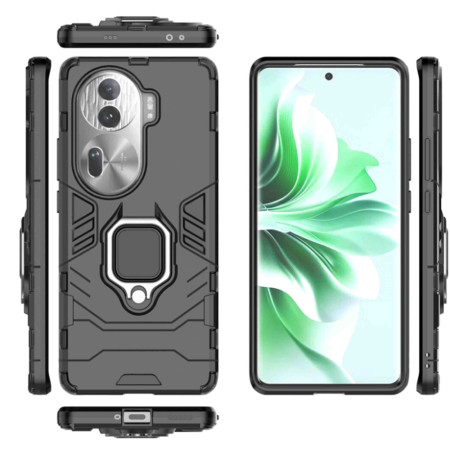 Husa telefon compatibila Oppo Reno 11 Pro, Inel Magnetic tip Suport Auto, Negru