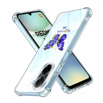 Husa Antisoc pentru Xiaomi Redmi A5 4G - AirBag TPU, Colțuri Ranforsate- Butterfly Mov 