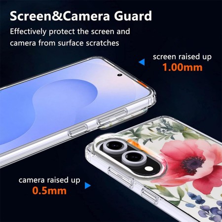 Husa pentru Samsung Galaxy S25 Edge, Atasare Magnetica, MagSafe, Model Floral 4