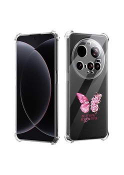 Husa Antisoc pentru Xiaomi 15 Ultra - AirBag TPU, Colțuri Ranforsate- Butterfly Roz 