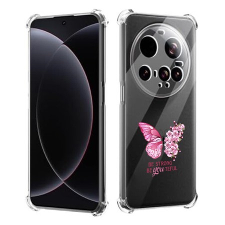 Husa Antisoc pentru Xiaomi 15 Ultra - AirBag TPU, Colțuri Ranforsate- Butterfly Roz 