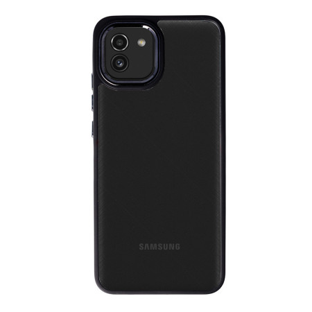 Husa antisoc compatibila Samsung Galaxy A03, Super Camera Protect, Electroplacat, Negru