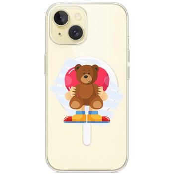 Husa personalizata Apple iPhone 14, MagSafe, Teddy Bear Love