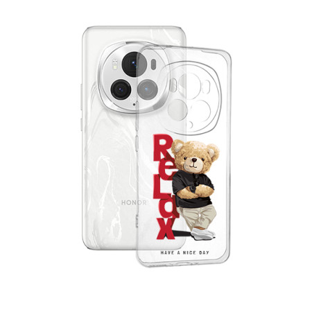 Husa pentru Honor Magic 6 Pro, Tech Relax Bear, Transparenta