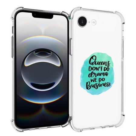 Husa Antisoc pentru iPhone 16e, AirBag PRO, Clear, Queens Don't Do Drama We Do Business 