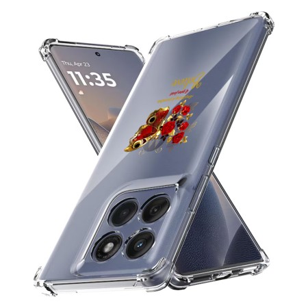 Husa Antisoc pentru Motorola Edge 60 / Edge 60 Fusion - AirBag TPU, Colțuri Ranforsate- Butterfly Rosu 
