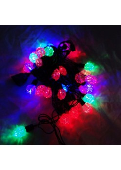 Instalatie de Craciun RGRB Liniara, Model Anise, 10 m, din care 1 m Prelungitor 220V, 40 LED, Interconectabila, Fir Negru, multicolor