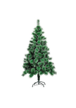 Brad artificial tip pin nins de Craciun verde, pentru interior/exterior, inaltime 150 cm, suport metalic inclus
